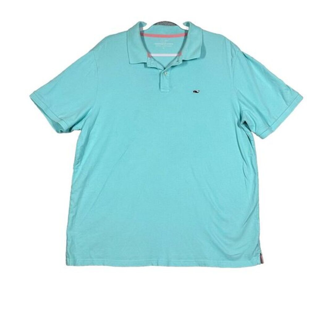 Vineyard Vines Polo Shirt Men's Large Teal Green Classic Casual Logo‎ Preppy